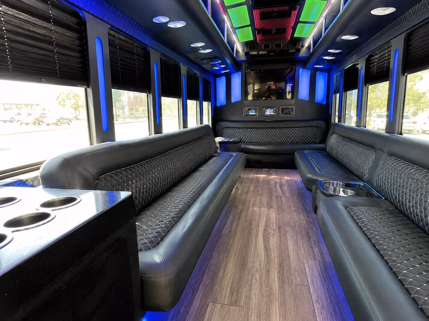 olathe 15 passenger party bus inside