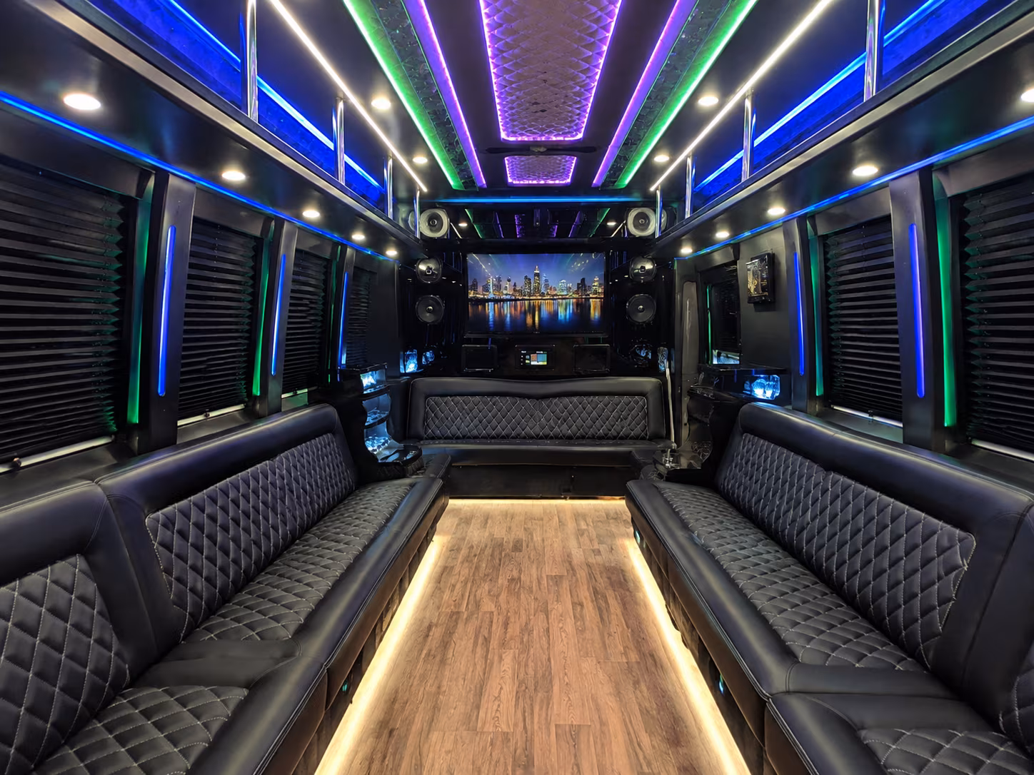 olathe 25 passenger party bus interior